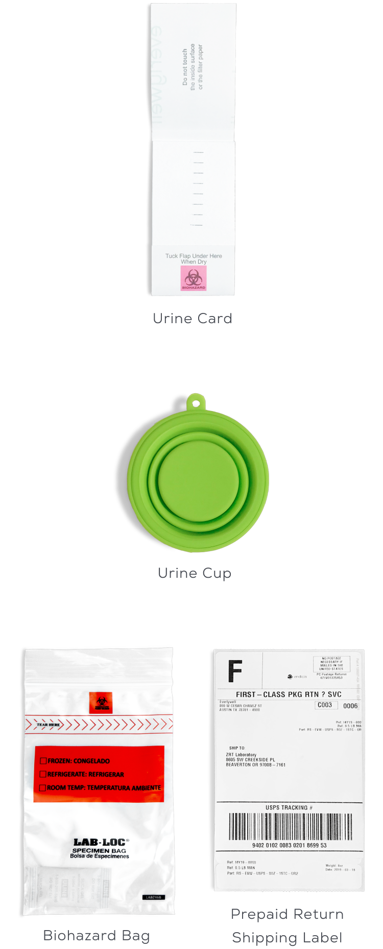 What's In The Box - Dry Urine Card Test, Mobile - Sleep and Stress