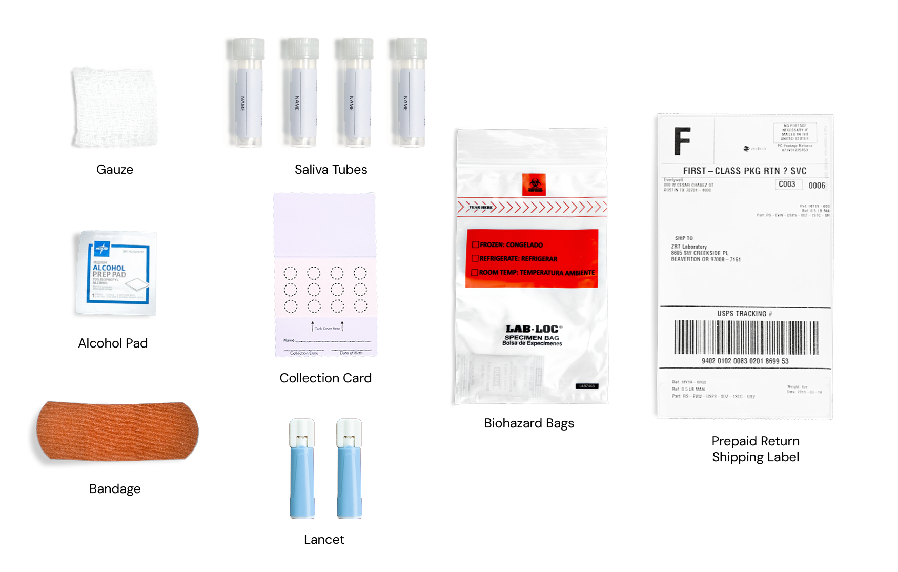What's In The Box - Small Blood Card and 1 Tube Saliva Collection, Desktop- Metabolism, Men's Health