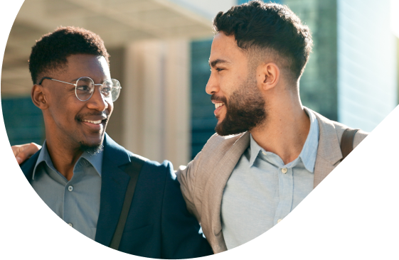 Men being friendly
