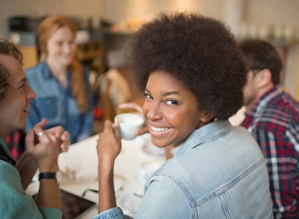 Woman drinking coffee