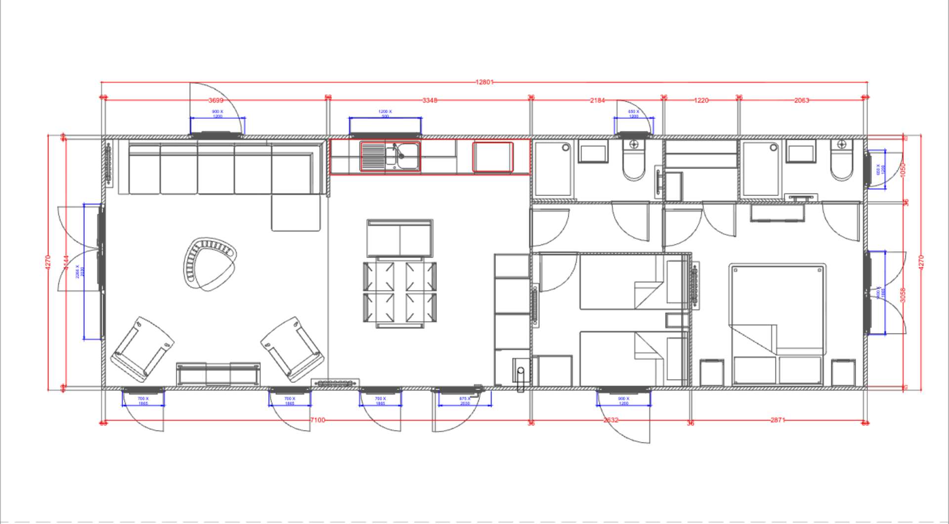 caravan's floorplan