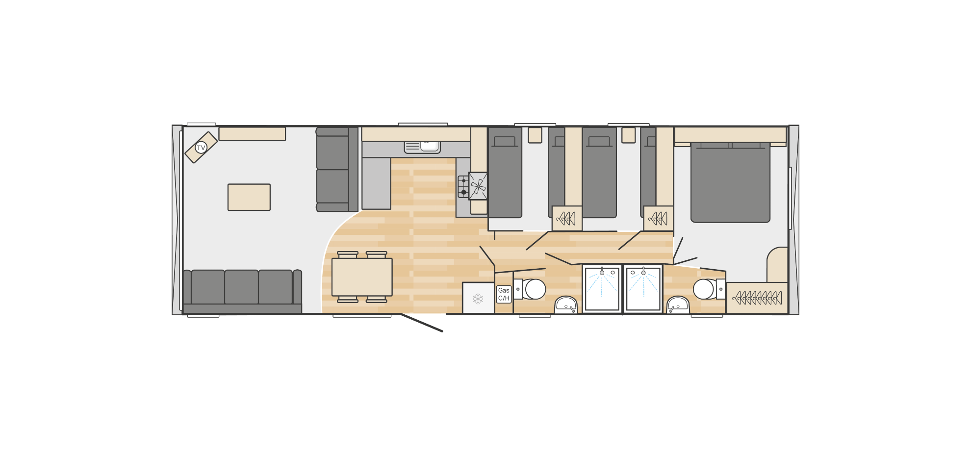 caravan's floorplan