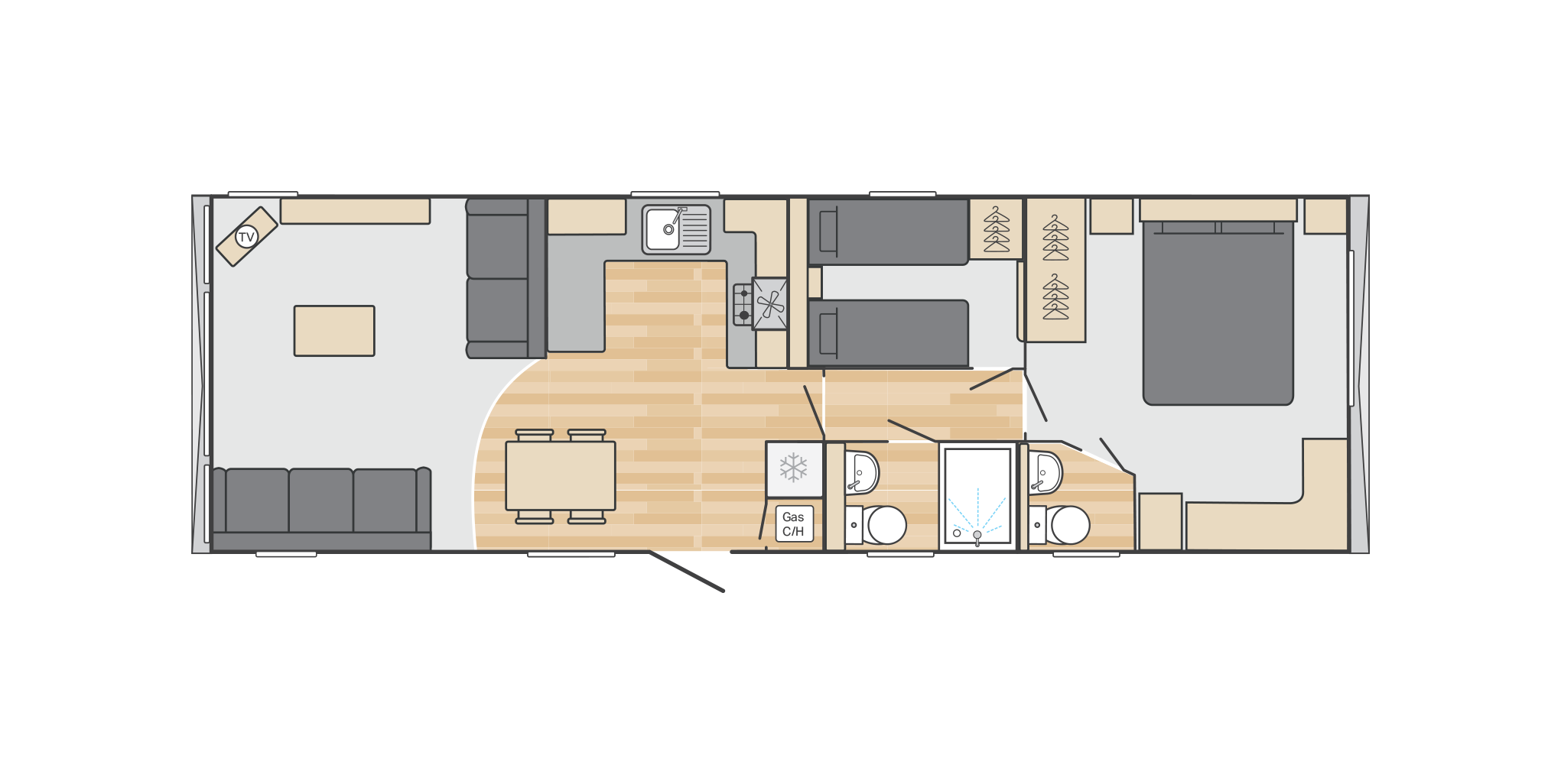 caravan's floorplan