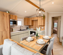 The kitchen and dining area