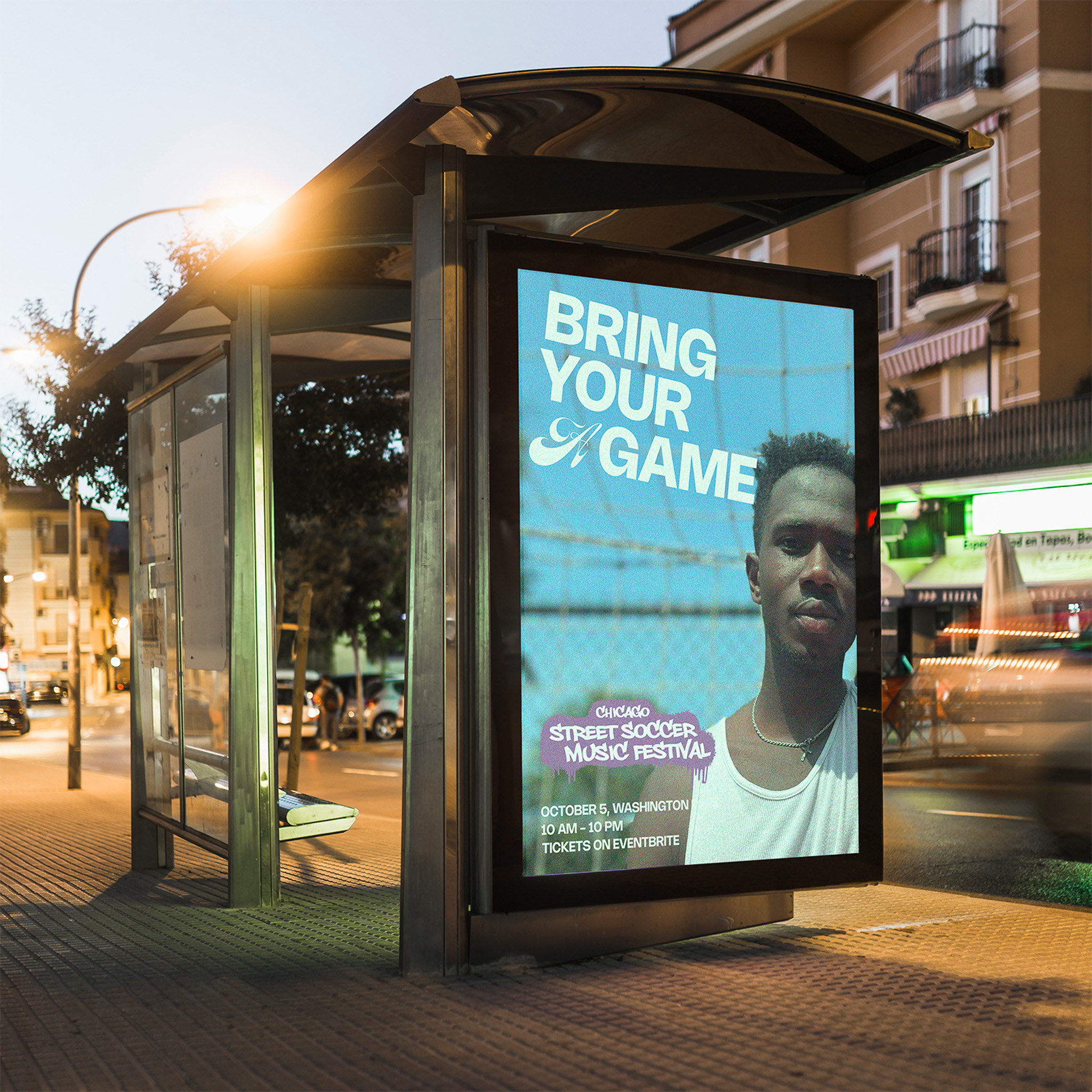 Chicago Street Soccer Bus Stop Ad 2