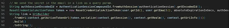 y reviewing this code, we learn that the application is using UriBuilder to construct the URL, which relies on the value of context.getUriInfo() and it includes the Host header of the incoming HTTP request.