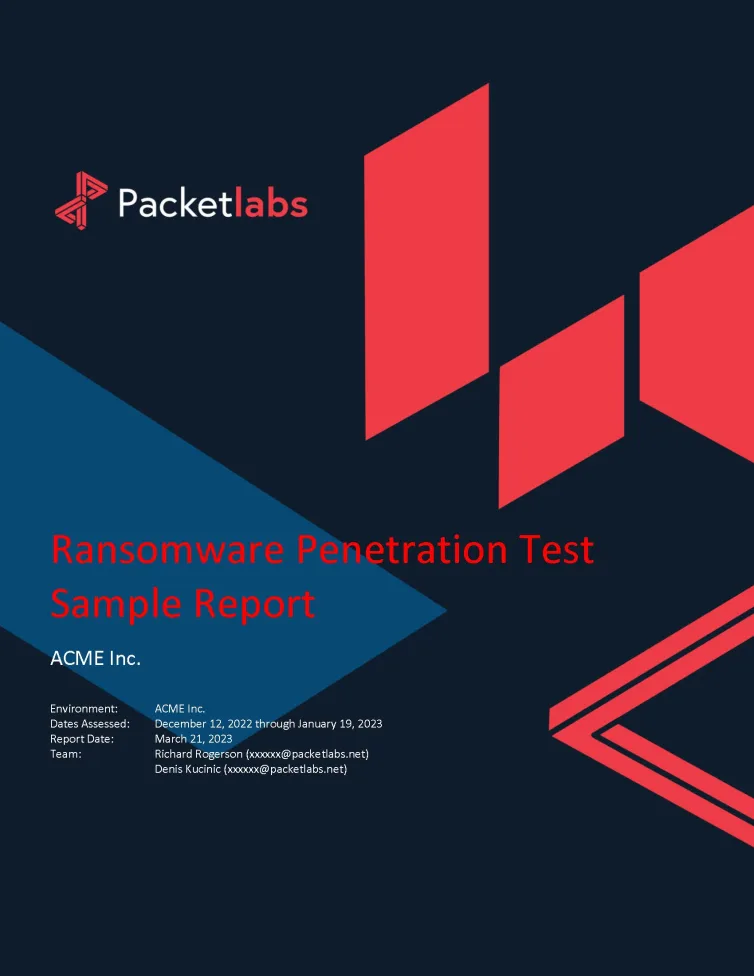 Ransomware Penetration Testing Sample Report