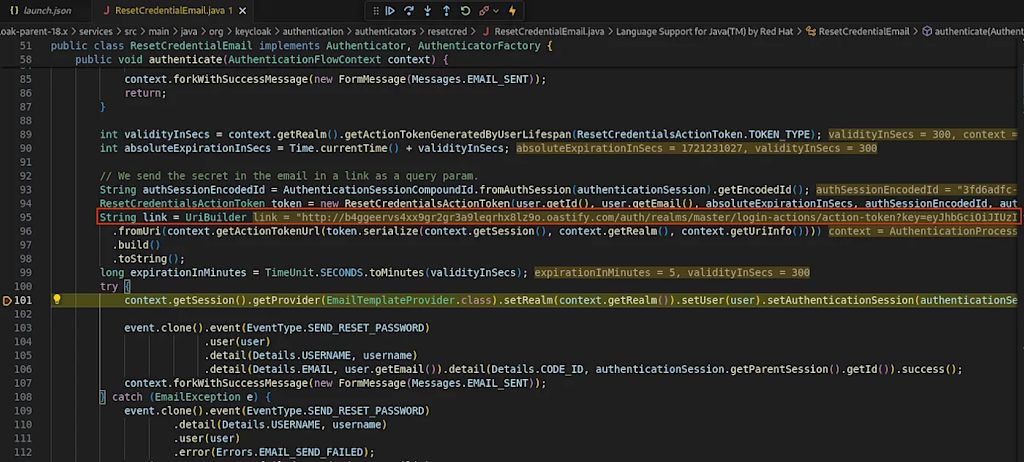 This allows us to inspect the generated URL, as shown in the screenshot, where the manipulated Burp Collaborator address is visible, confirming the vulnerability.
