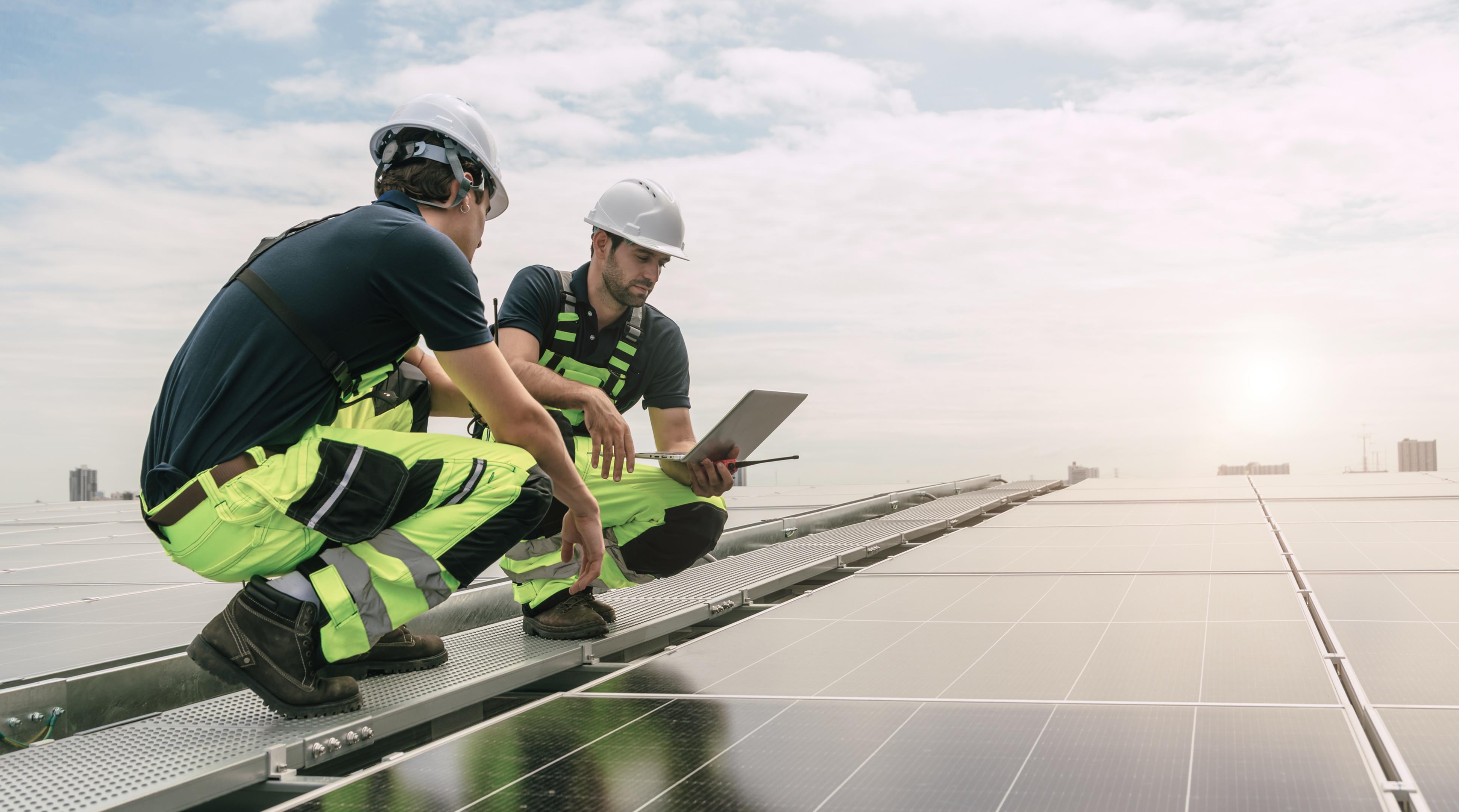 Professional Engineer Service Solar Panel Worker