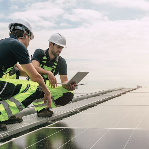 Professional Engineer Service Solar Panel Worker