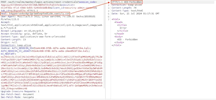 With this configuration applied, any attempt to exploit the Host header injection vulnerability will be blocked, resulting in the web server returning a 403 response.