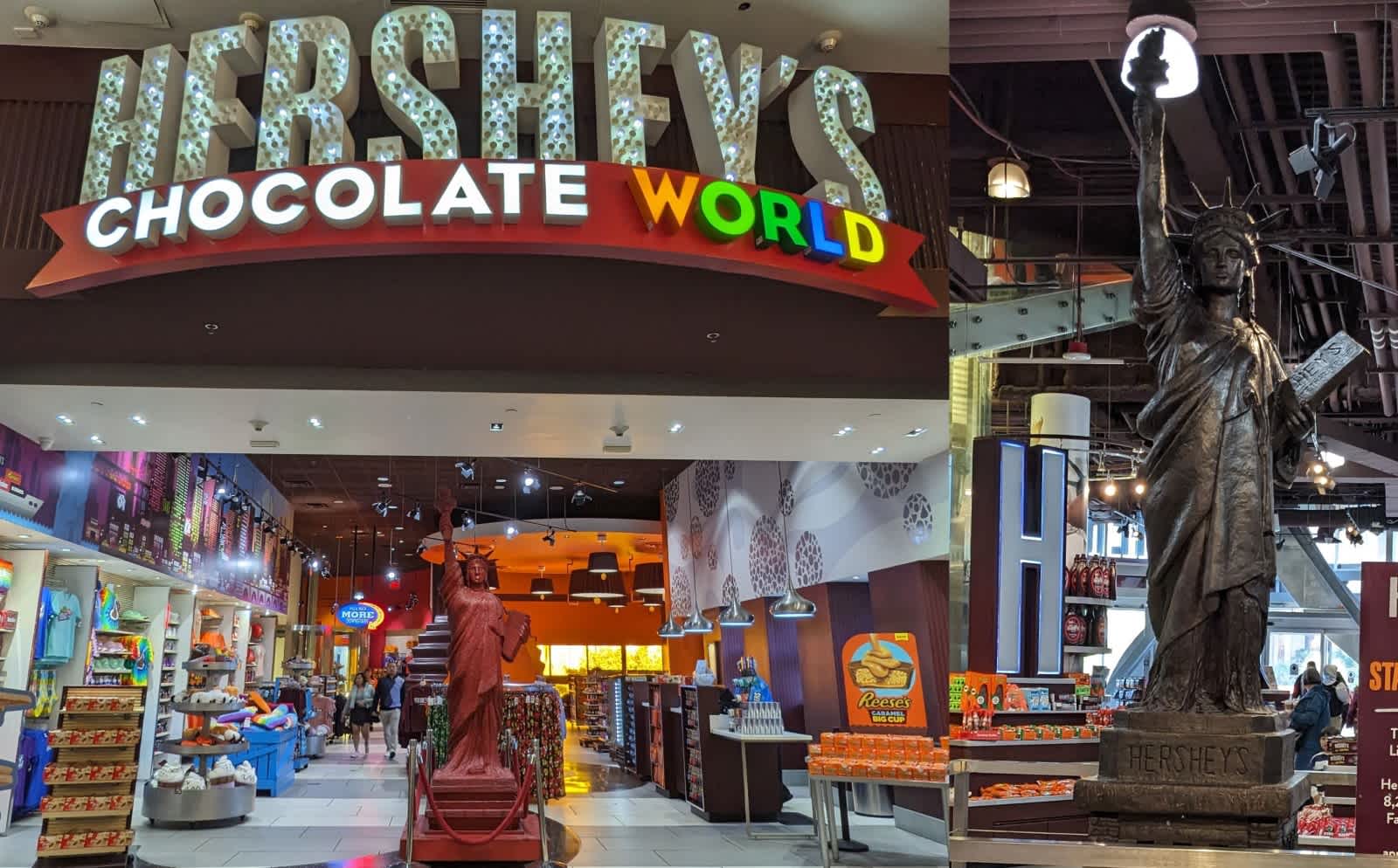 【拉斯維加斯自由行】必拍！巧克力自由女神像~�就在好時巧克力世界！｜Hershey's Chocolate World