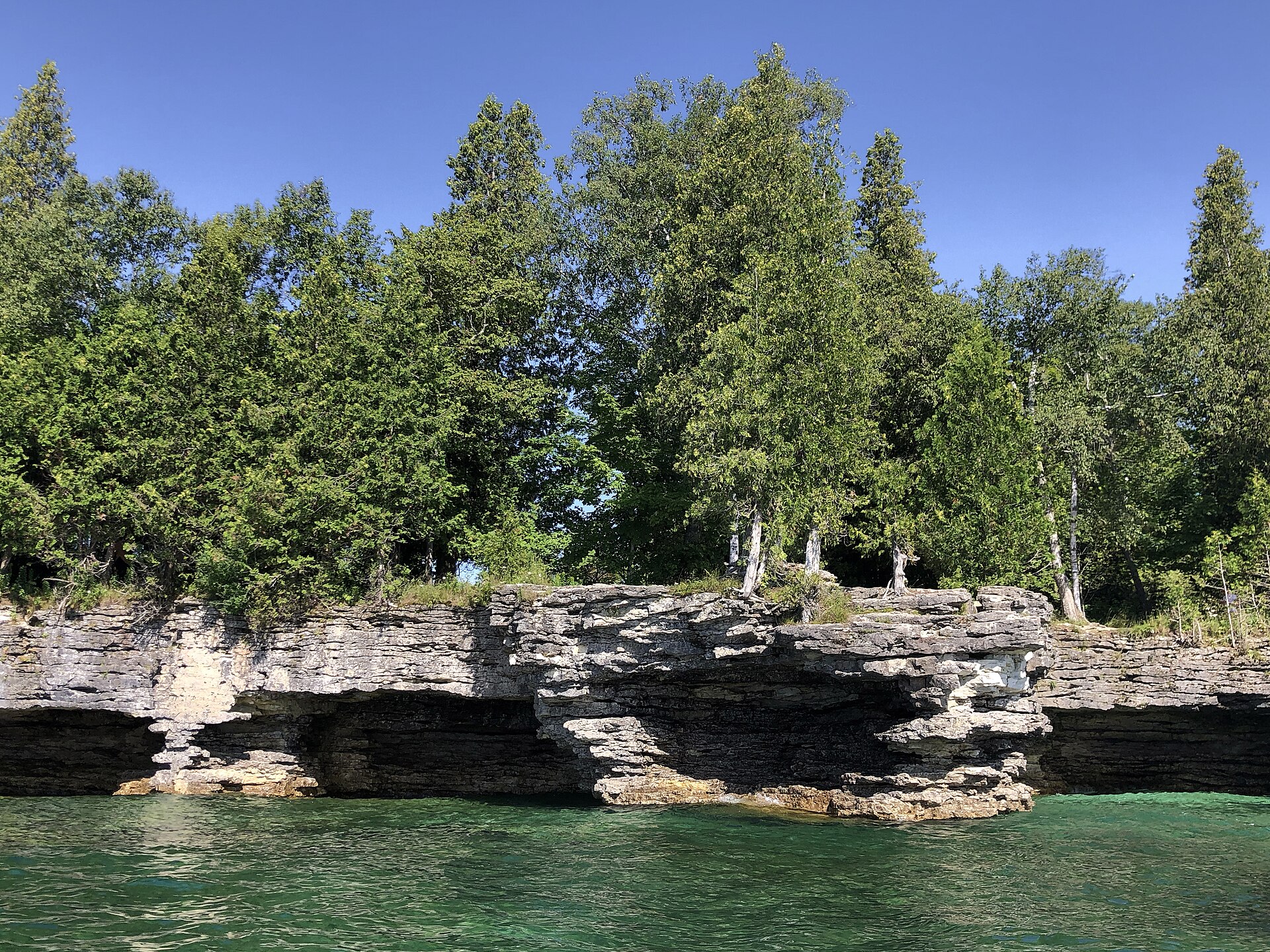 Sea caves the vicinity of the Cave Point and Whitefish Dunes parks, Door County, Wisconsin