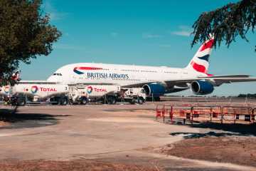 British Airways plane at the airport