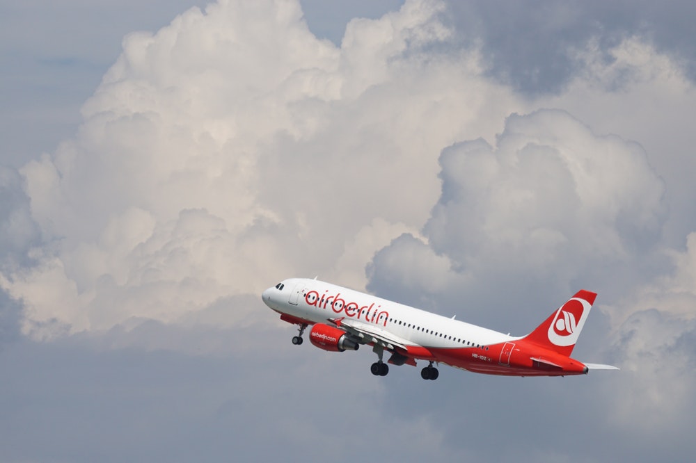 Air Berlin airplane in the air