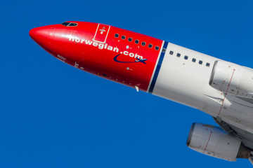 Norwegian lidmašīna lidojuma laikā