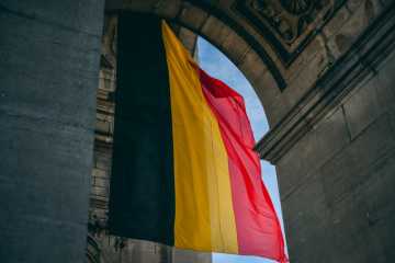 Flag of Belgium in Brussels
