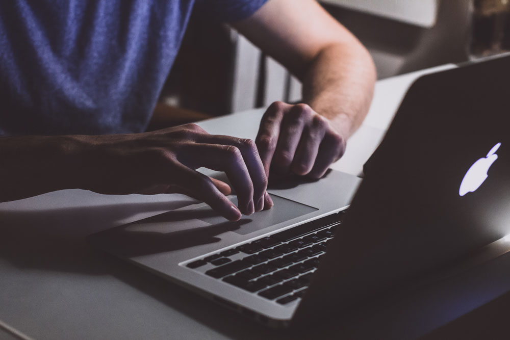 A man working on a laptop