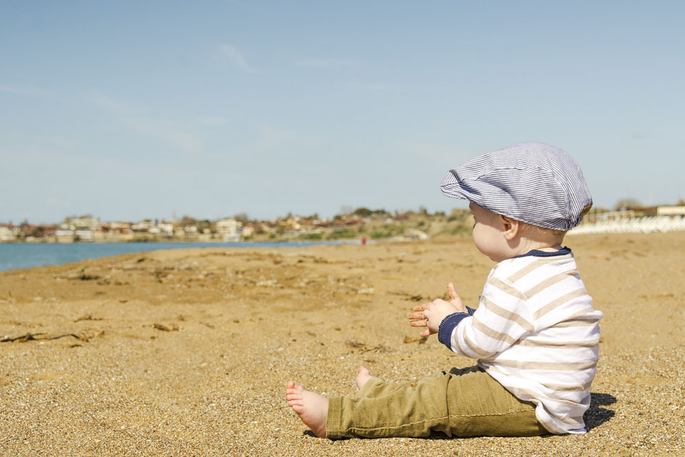 A child on the beach