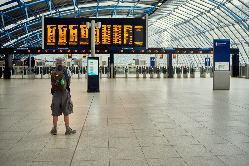 Person standing inside airport