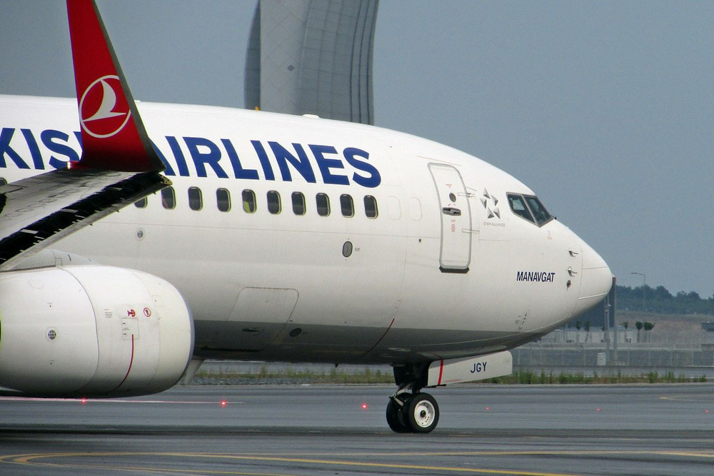 Turkish Airlines airplane on the ground