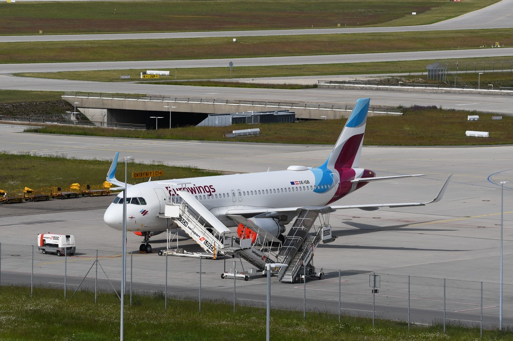 Eurowings airplane at the airport