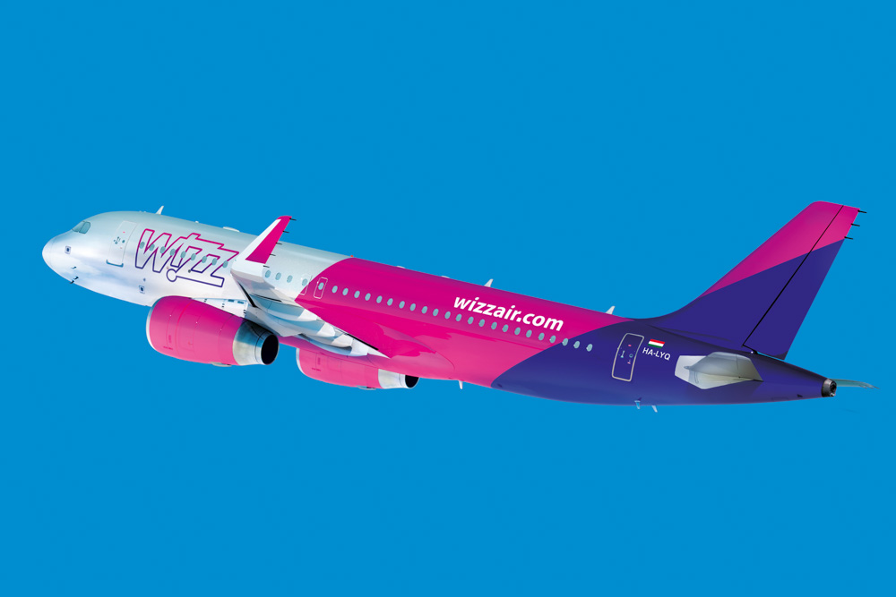 Wizzair plane in the air