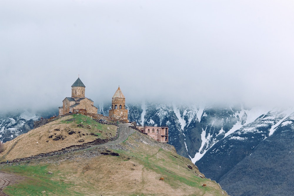 Medieval church on a hill