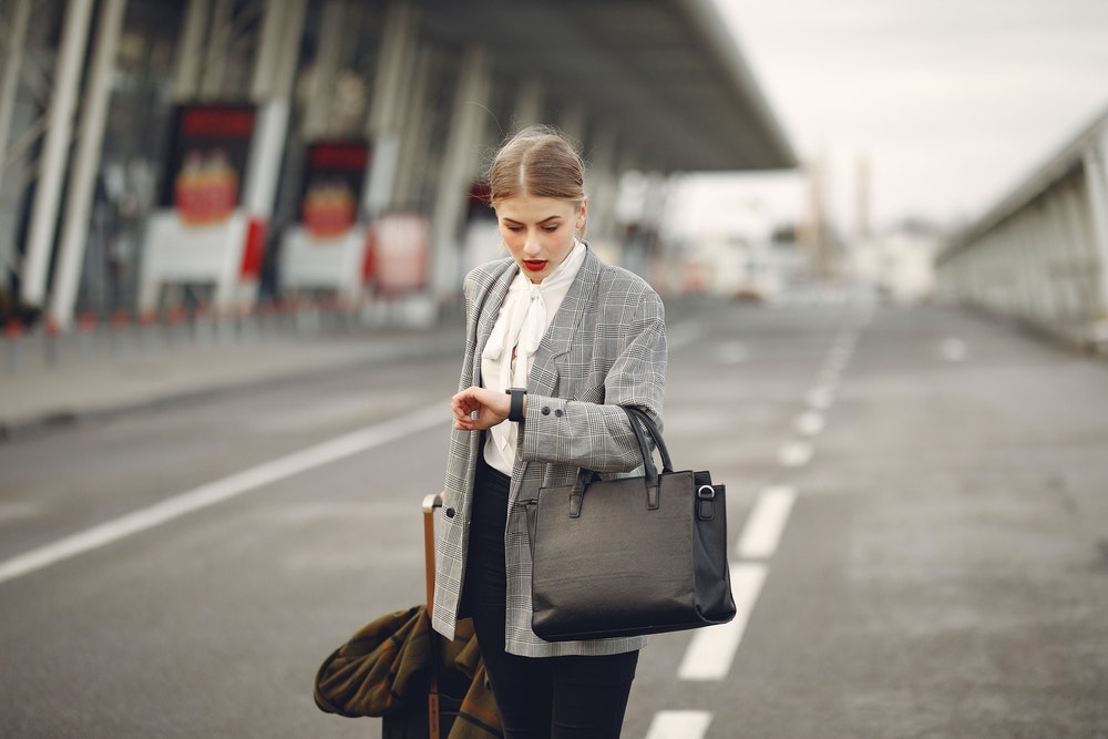 Worried young businesswoman