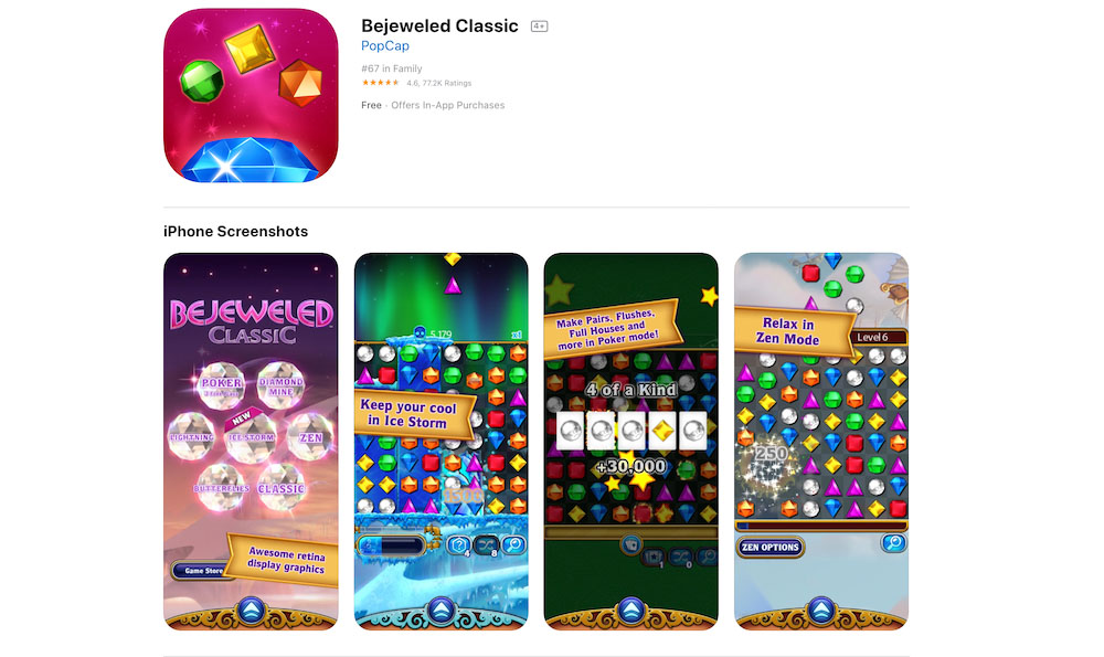 Bejeweled screenshot