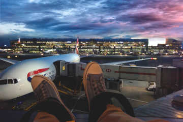 Man sleeping in airports