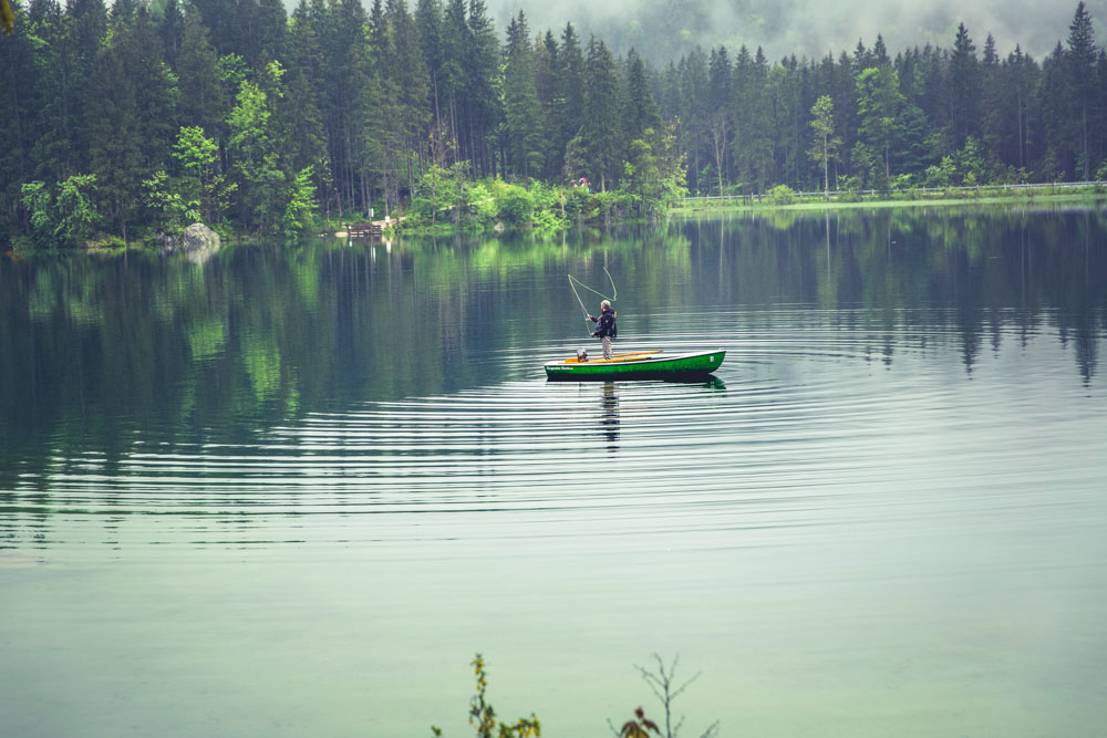 A fisherman on the boat