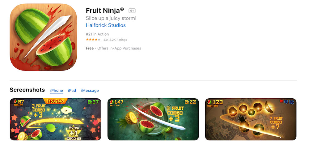 Fruit Ninja screenshot