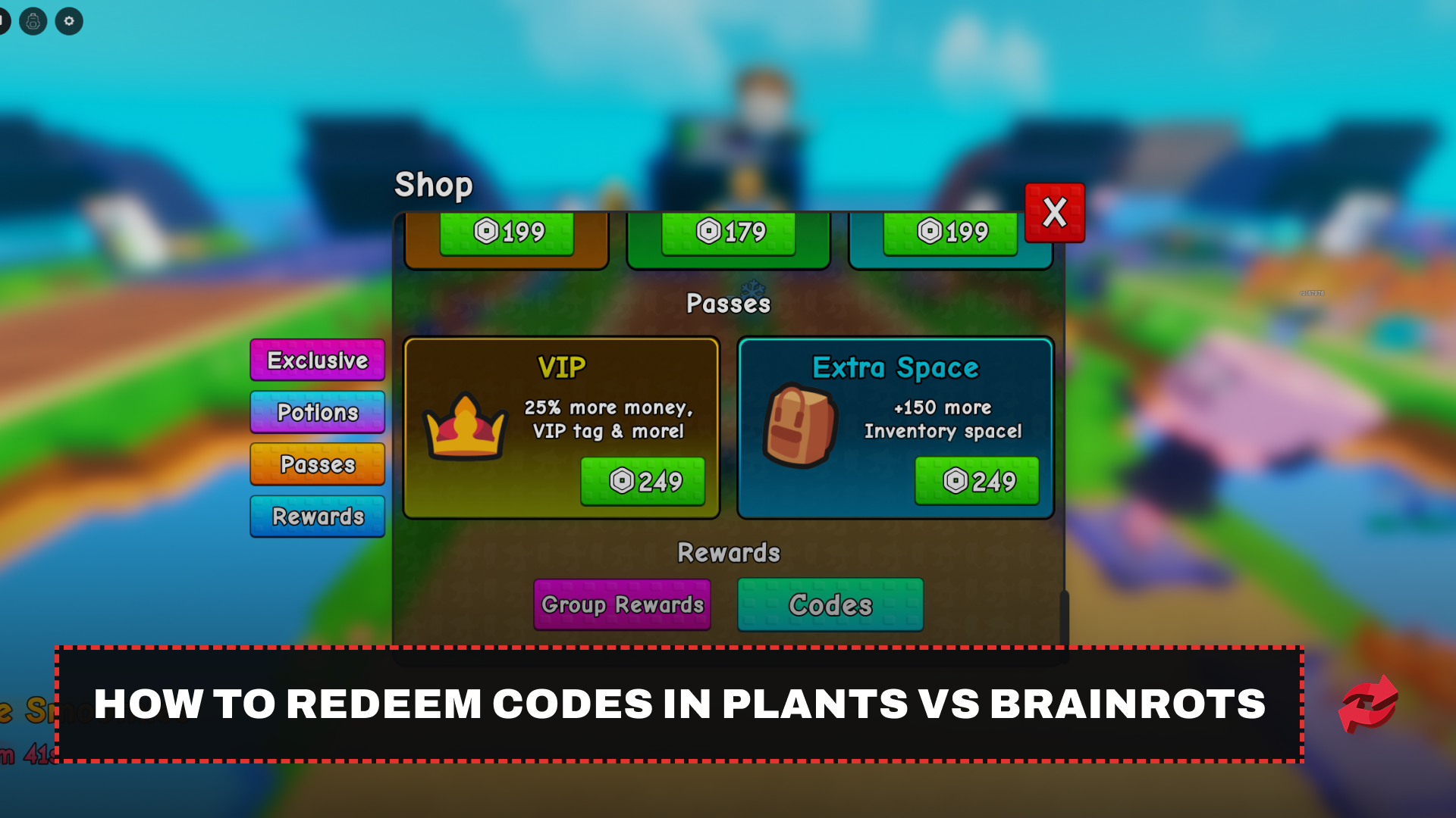 Plants vs Brainrots In-game Shop