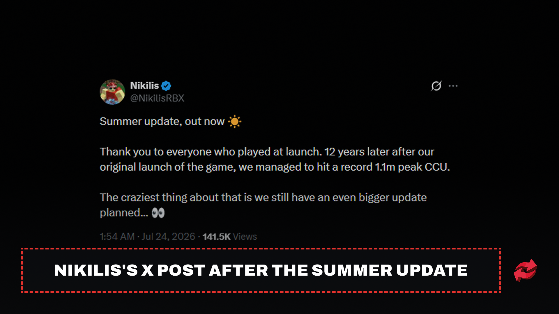 Nikilis-s X Post After the Summer Update