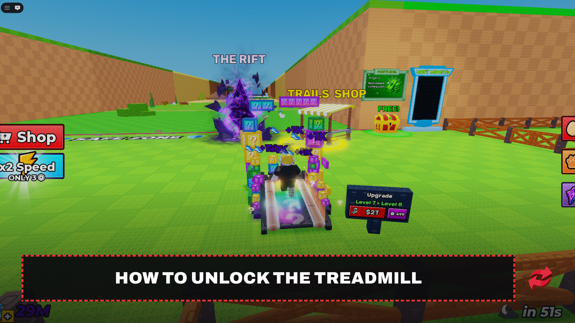 Treadmill Upgrade Sign in Steal an Egg