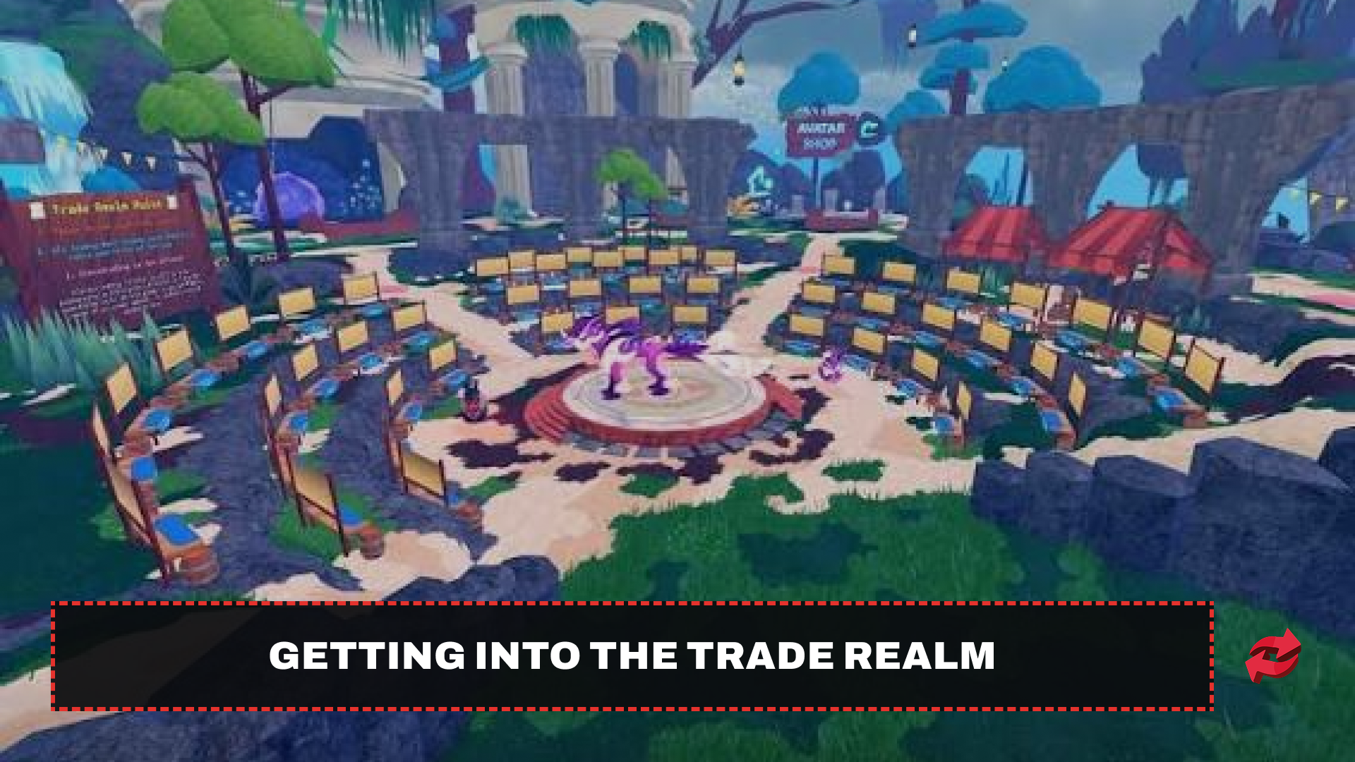 The Trade Realm hub in Creatures of Sonaria