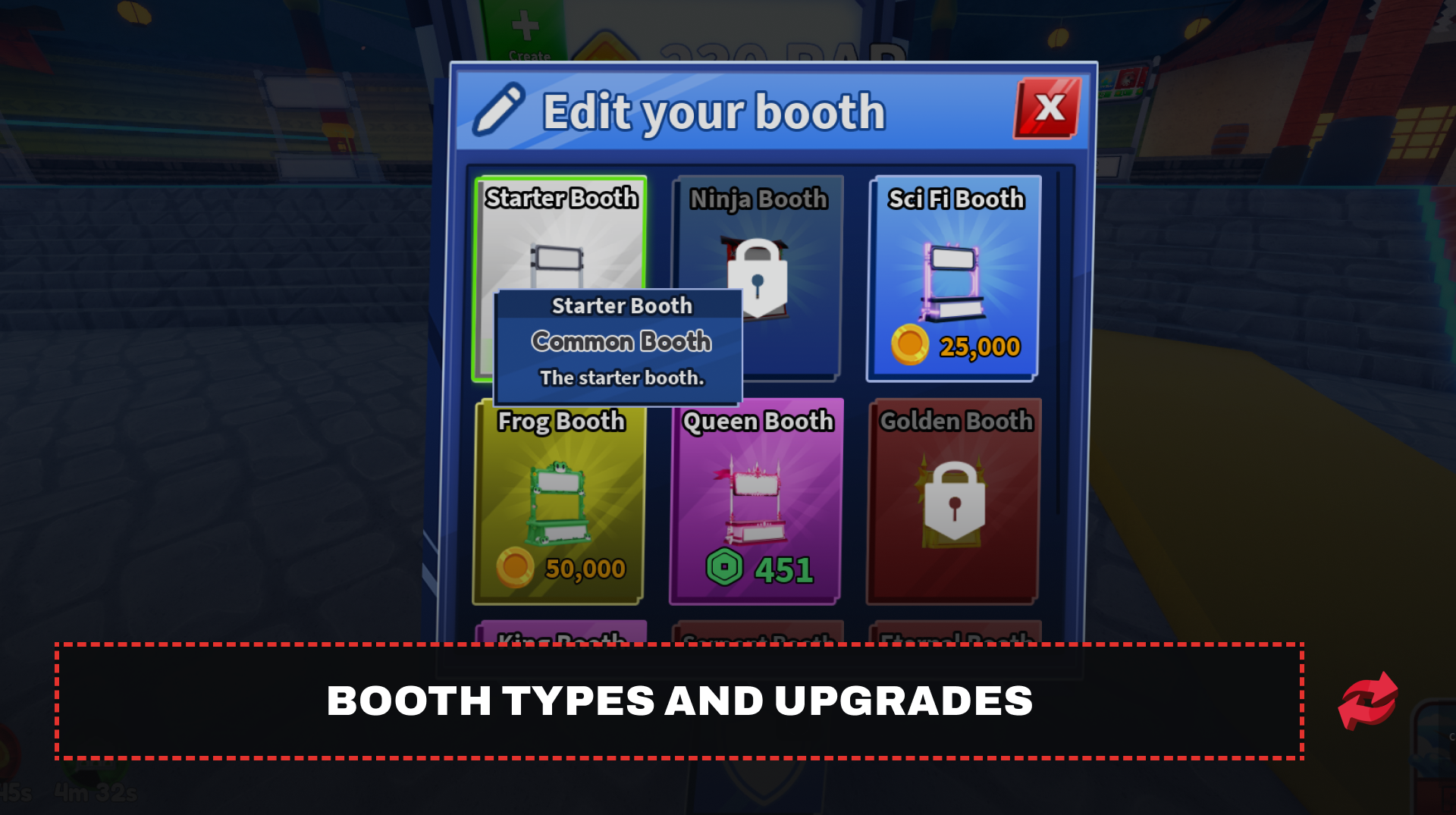 Blade Ball Edit your booth menu