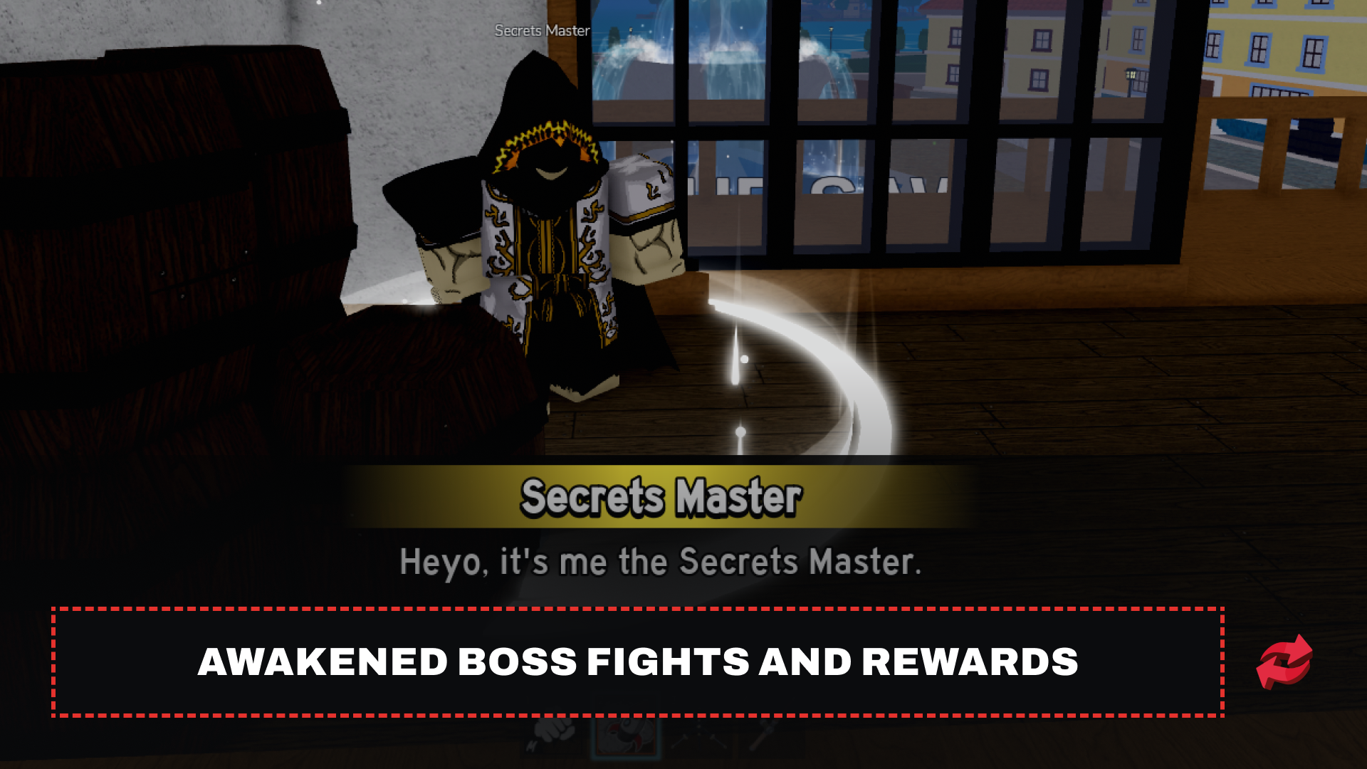 The Secrets Master NPC stationed in Middle Town