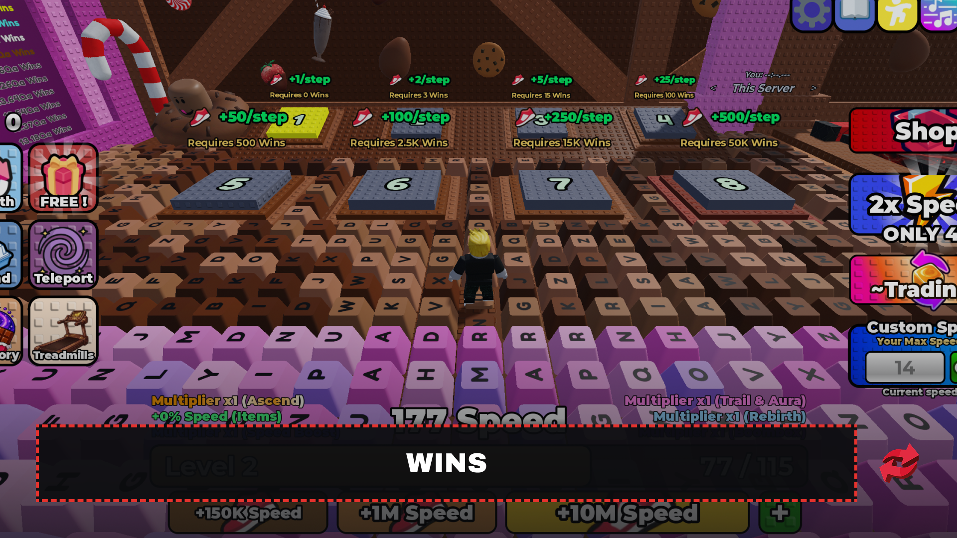 +1 Speed Keyboard Escape speed upgrades with its win requirements