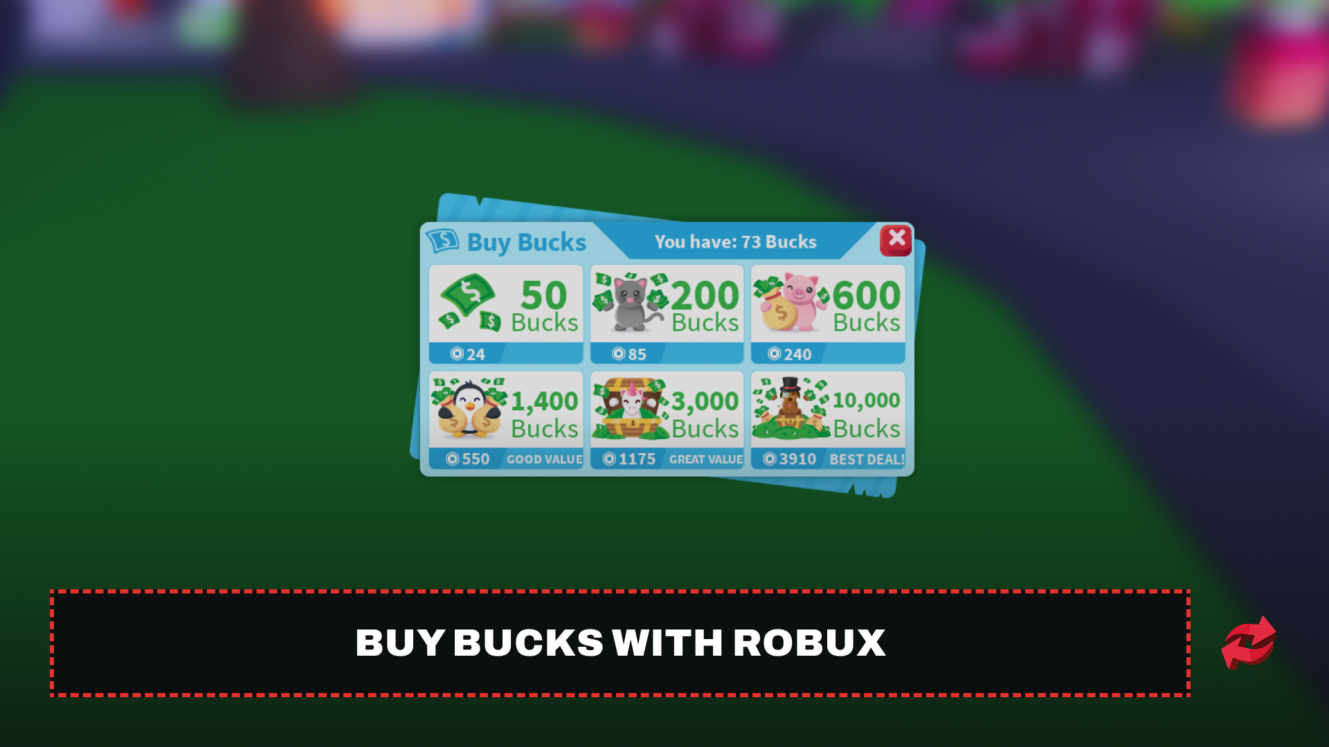 Buy Bucks with Robux