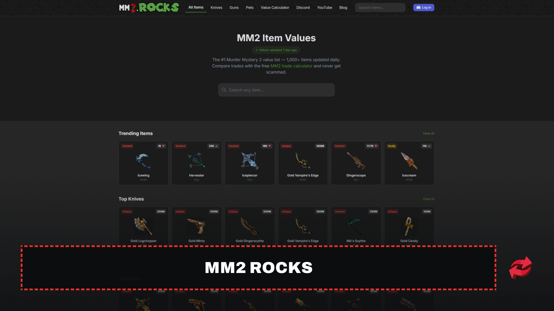 MM2 Rocks Homepage