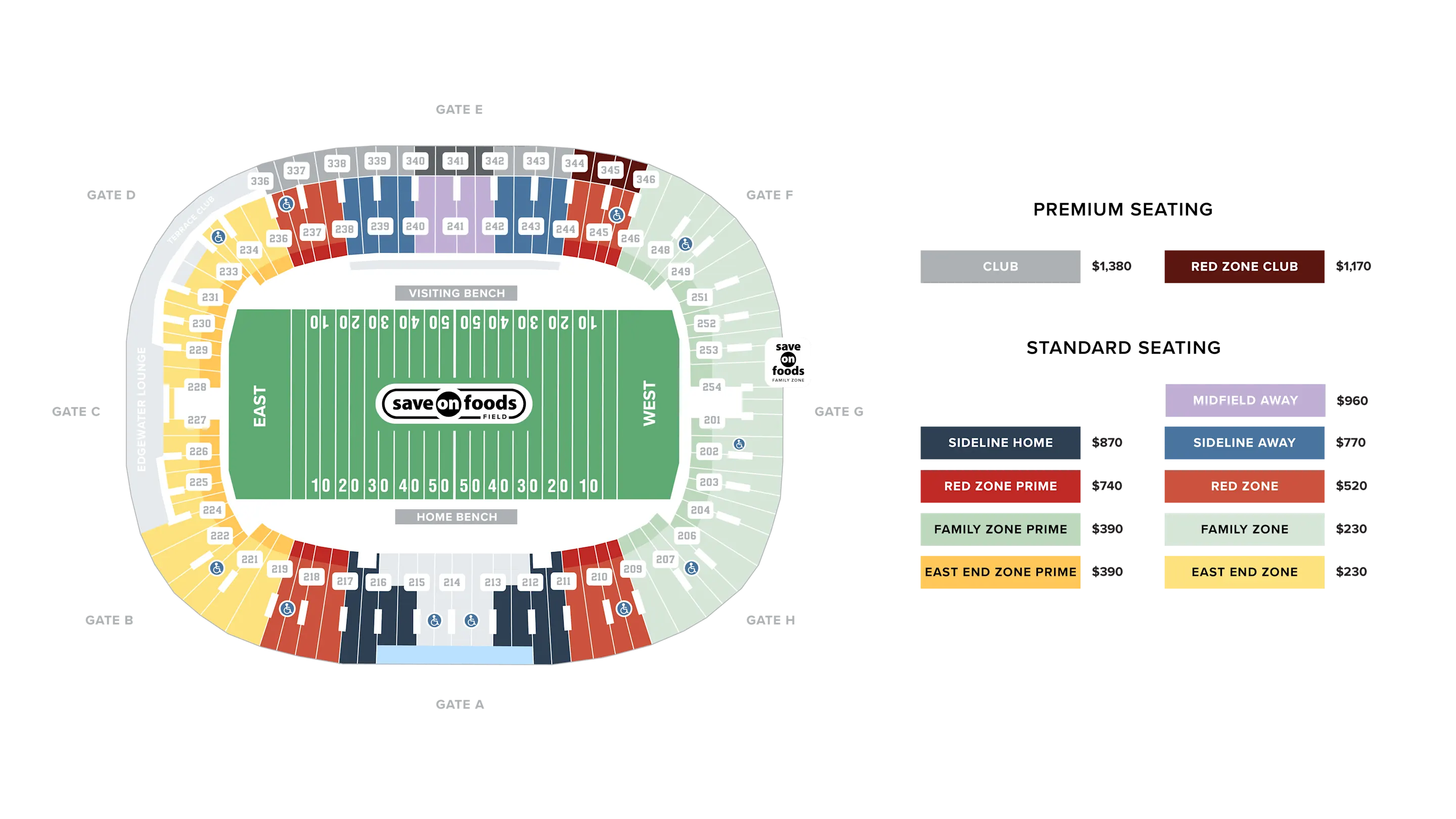 BC Place Stadium Map - Flex Season Ticket