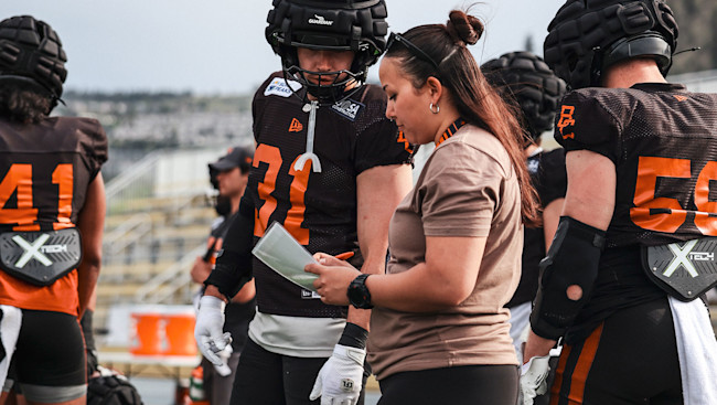 Alicia Gladue finding her coaching path through CFL Women in Football Program