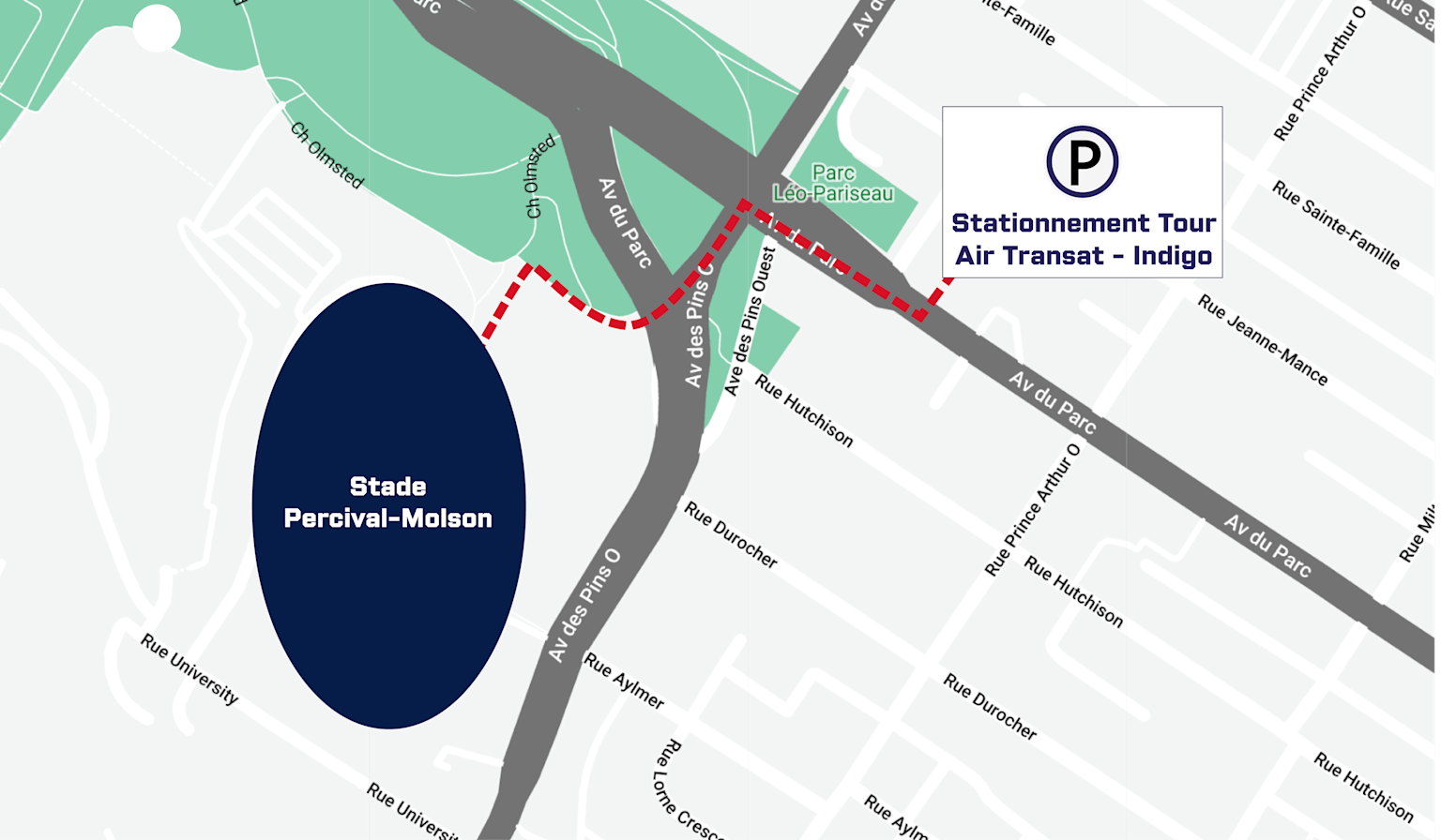 Stationnement - Tour Air Transat