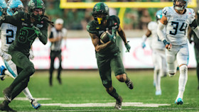 Roughriders’ KeeSean Johnson is on a record receptions pace
