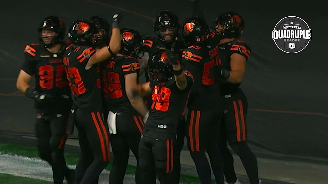 Sayles lumbers his way into the house for a pick-six!