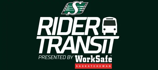 Rider Transit Presented by WorkSafe Saskatchewan Logo