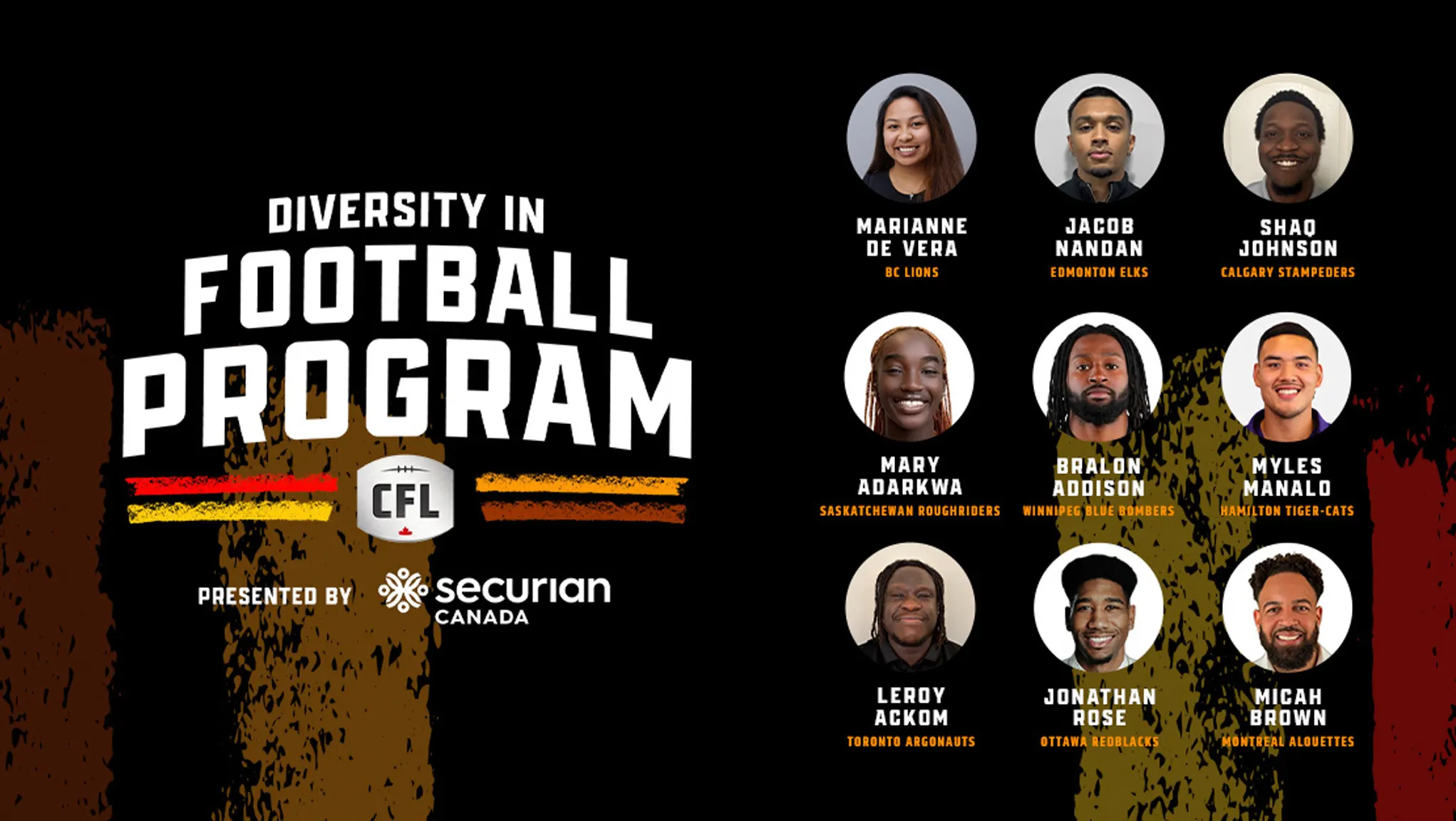 Diversity in Football program presented by Securian Canada welcomes 9 new participants