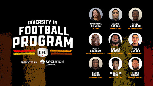 Diversity in Football program presented by Securian Canada welcomes 9 new participants